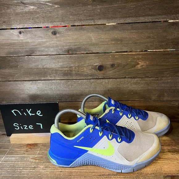 Womens Nike Metcon 2 Flywire Blue Training Athletic Sneakers Shoes Size 7 M‎ GUC - Picture 1 of 8